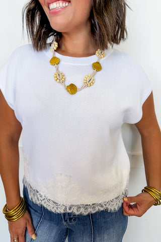 The Darling Days Lace Top in Off White