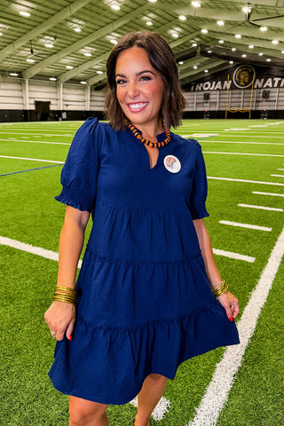 The Emerson Short Sleeve Dress in Navy by Mary Square