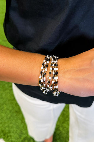 Team Spirit Bracelet Stack in Black & White