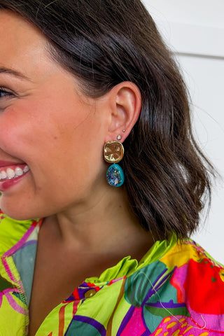 The Capri Coast Earrings in Blue