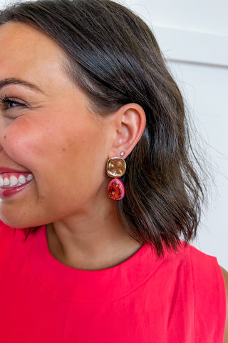 The Capri Coast Earrings in Pink