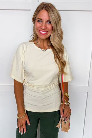 Everyday Cinch Top in Off White