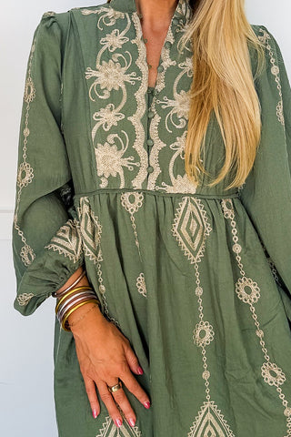 The Olive Meadow Midi Dress