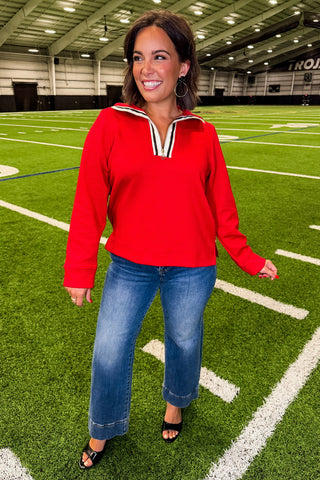 The Lula Top in Red/black by Mary Square