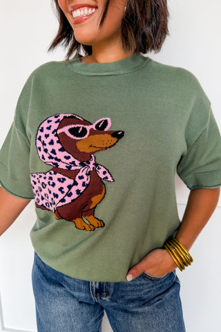 Little Diva Dachshund Knit Top
