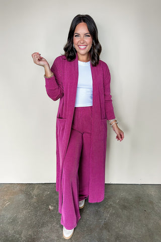 Black Friday Deal- The Dear Scarlett Travel Cardigan Set in Sunrise Plum