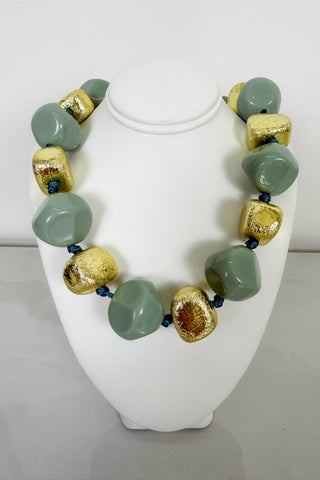 Nell Beaded Necklace in Sage