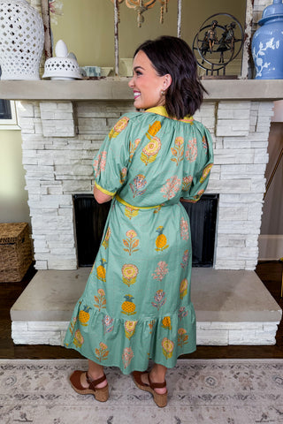 The Muse Tie-Waist Dress Mint Green