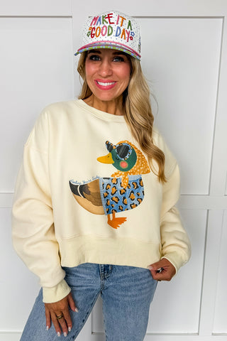 Poppy & Pine Darling, You're Ducky Cropped Sweatshirt