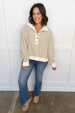 Easy Morning Mocha Stripe Pullover
