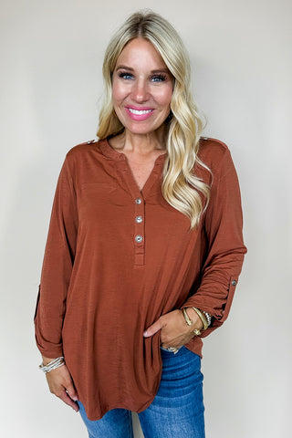 Dear Scarlett Liz Luxe Top in Caramel