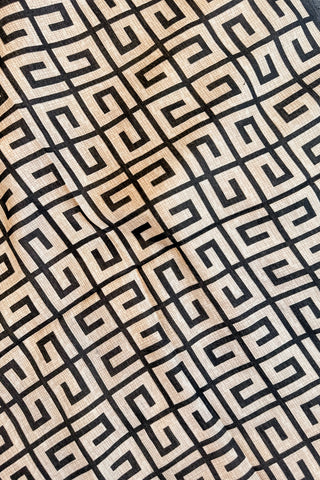 Black & Tan Geometric Print Scarf Bandana