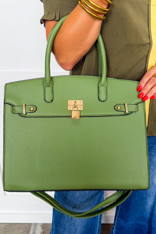 The Audrey Satchel Handbag in Olive