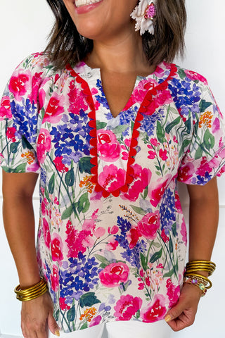 The Josie Wildflower Puff Sleeve Top
