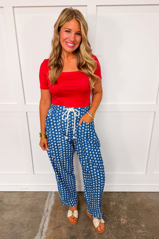 Always In Style Square Neck Top in Red