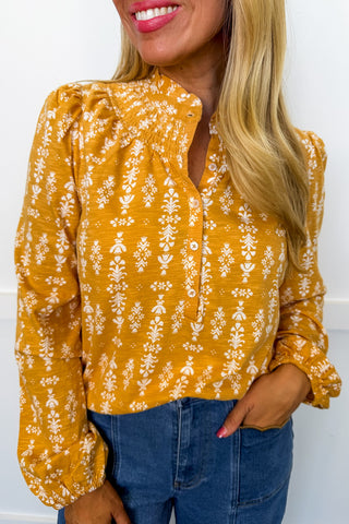 The Dawn Moment Top in Honey by Mary Square