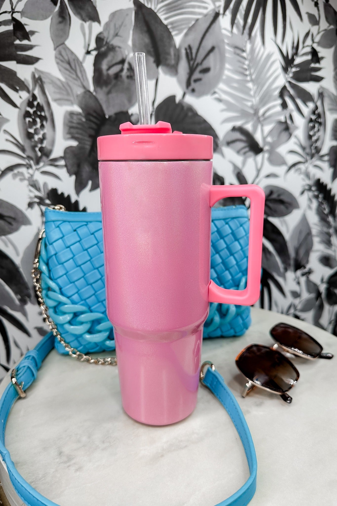 30oz Stainless To-Go Tumbler in Pearlized Pink