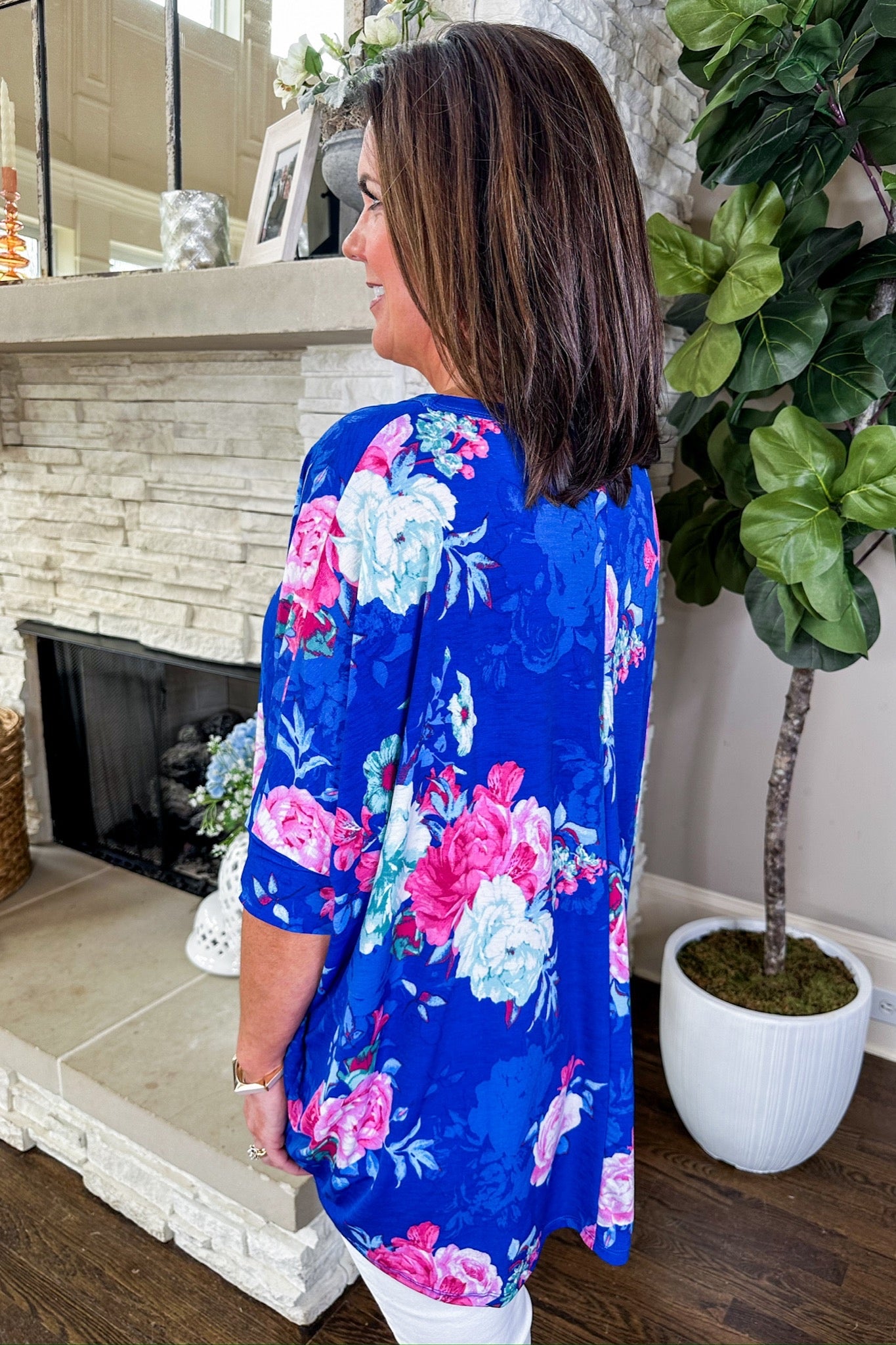 The Essential Top in Royal Blue Floral
