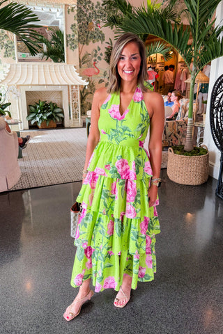 Tiana's Favorite Tiered Eyelet Midi Dress