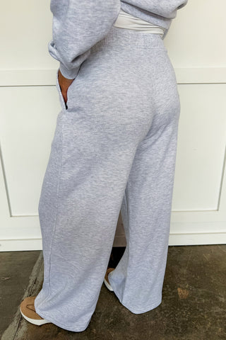 Weekend Reset Drawstring Waist Pants in Heather Grey
