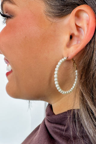 Classic Pearl Hoop Earrings