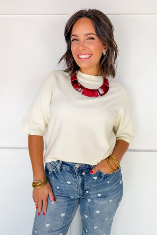 Wear It Everywhere Round Neck Top in Ivory