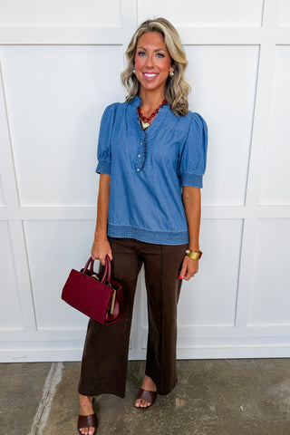 The Emmie Top in Chambray by Mary Square