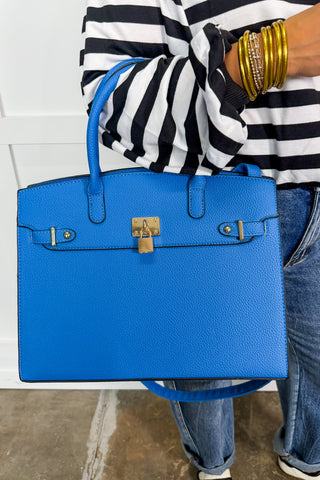 The Audrey Satchel Handbag in Blue