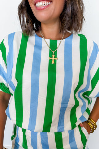 Emerald Coast Stripe Short Set