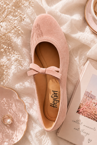 Layover Bow Tie Corkys Mary Jane Ballet Flat in Blush