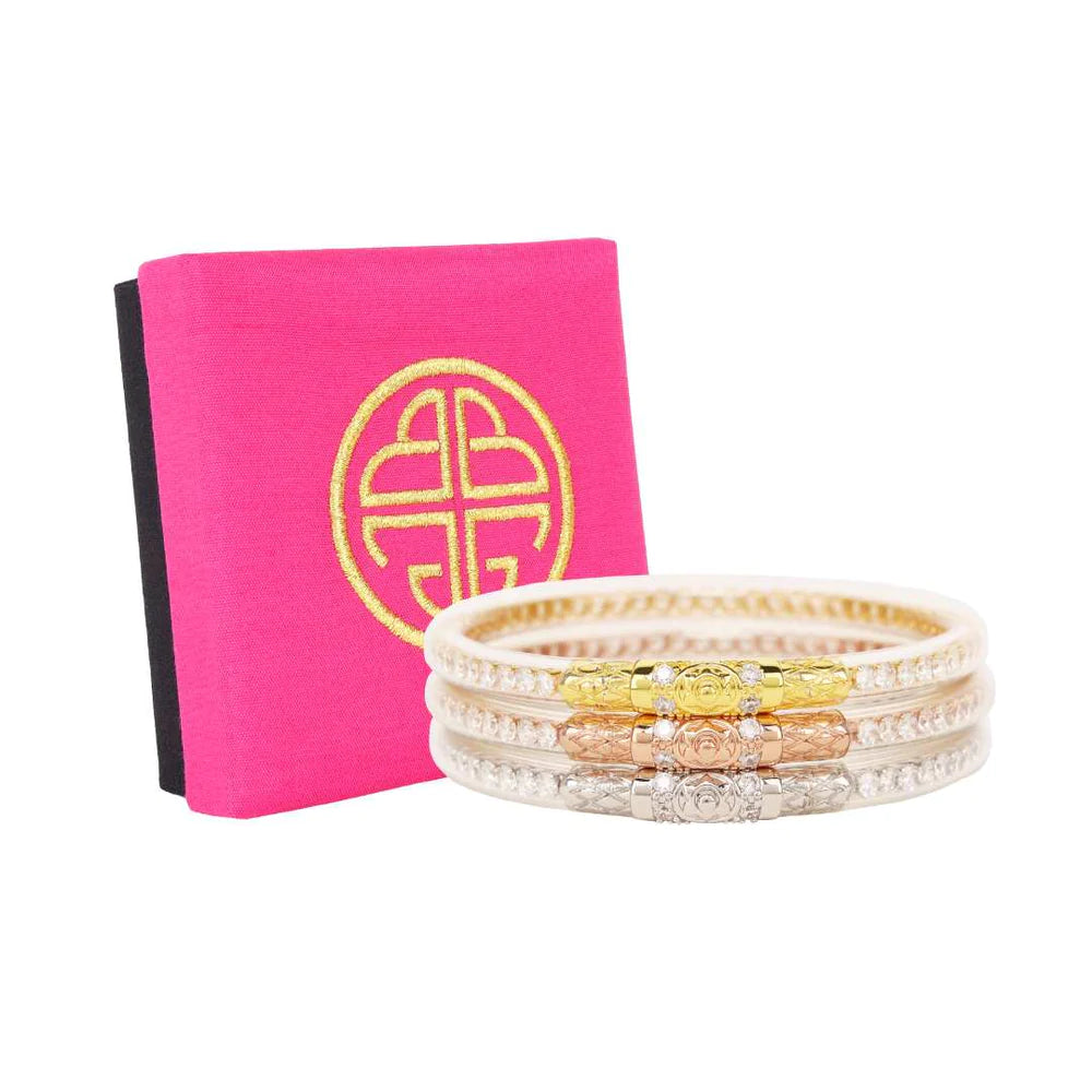 Three Queens Clear Crystal BuDhaGirl All Weather Bangles