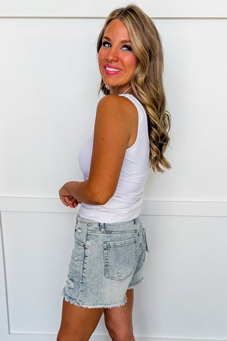 The Sydney High Rise Denim Shorts by Mica