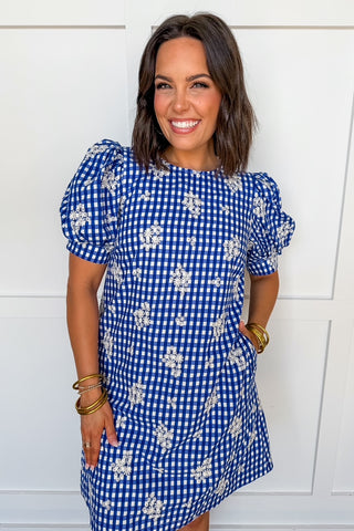 Bluebell Floral Gingham Dress Jules & James Boutique Bluebell Floral Gingham Dress Jules & James Boutique