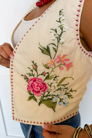 Timeless Bloom Embroidered Vest