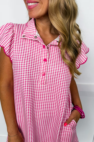 Sweet Intentions Gingham Dress in Pink