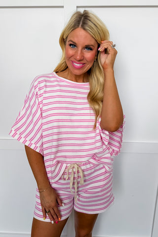 Summer Ease Stripe Set in Pink