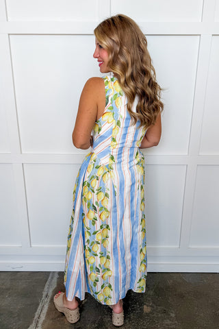 Mediterranean Summer Midi Dress