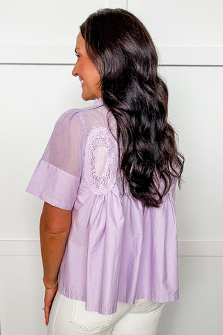 Lavender Lace Peplum Top