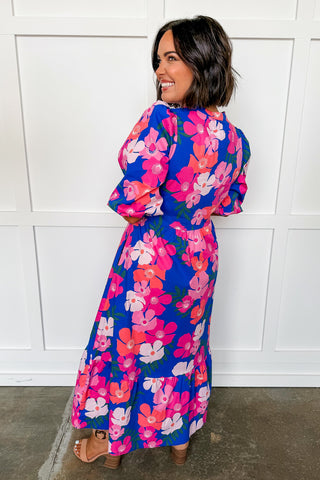 The Riley Midi Dress in Petal Pop Blue