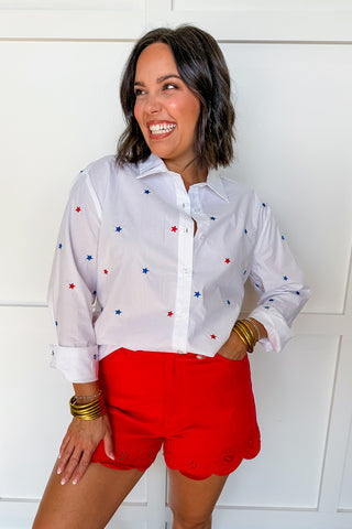 Oh My Stars Button Front Top