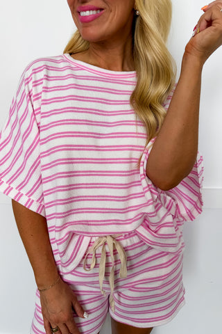 Summer Ease Stripe Set in Pink