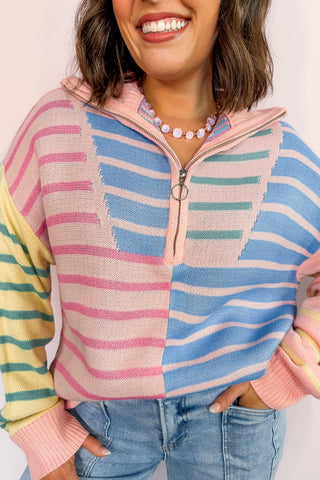 Pastel Candy Stripe Pullover