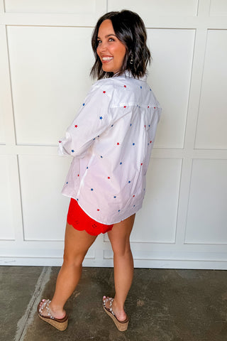 Oh My Stars Button Front Top