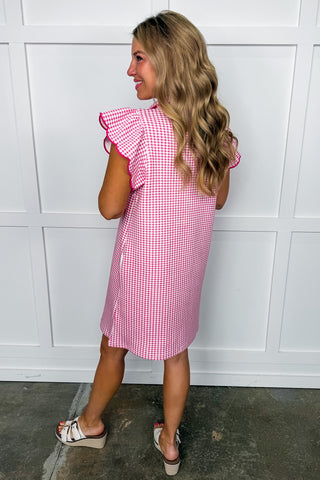 Sweet Intentions Gingham Dress in Pink