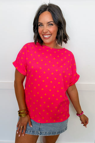 Everyday Happy Dot Top in Pink