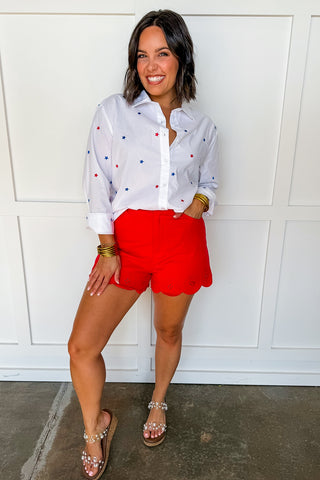 Oh My Stars Button Front Top