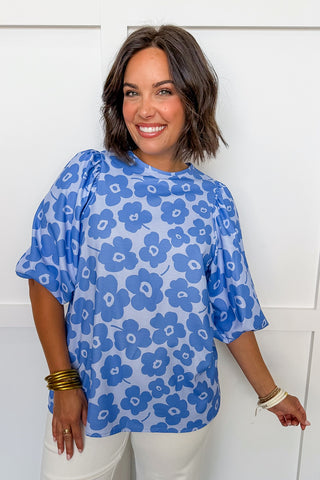 Sweet Bloom Top in Blue