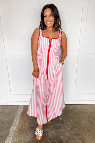 Just Feels Right Stripe Dress in Pink