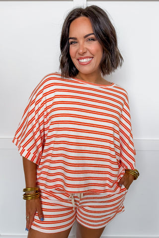 Summer Ease Stripe Set in Orange