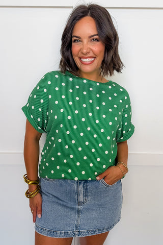Everyday Happy Dot Top in Green
